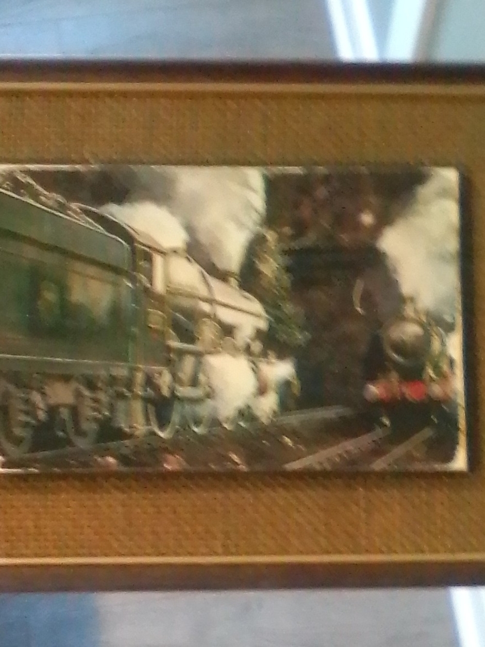 Green and Black Steam Train Art Print by